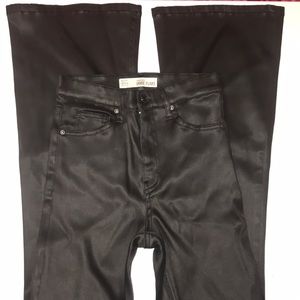 TOP SHOP leather flare pants